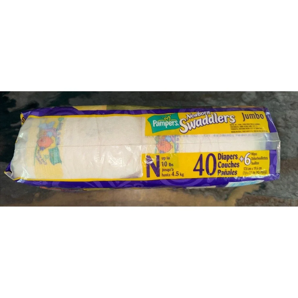 Vintage 2004 Pampers Swaddlers Newborn Diapers 38 Ct Open Pack Sesame Street